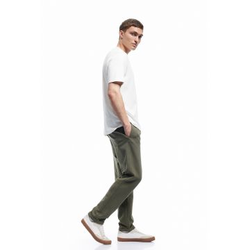 Pantaloni slim fit cu snur de ajustare - Verde masliniu
