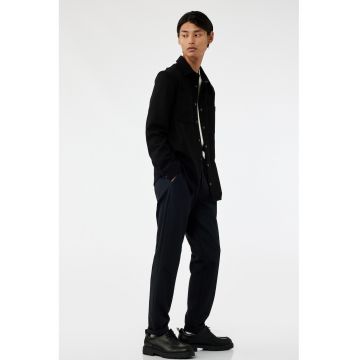 Pantaloni slim-fit cu talie cu snur - Negru