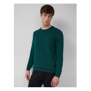 Pulover cu decolteu la baza gatului - Verde inchis