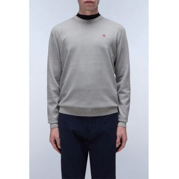 Pulover de bumbac cu decolteu la baza gatului Droz - Gri deschis