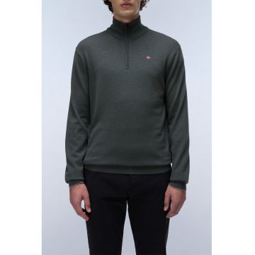 Pulover de lana cu fermoar scurt Damavand - Gri carbune