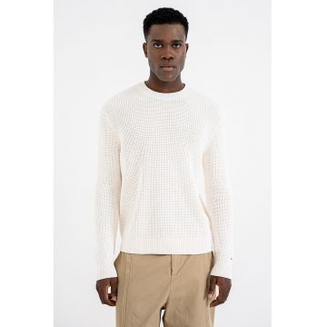 Pulover regular fit de bumbac organic - Crem