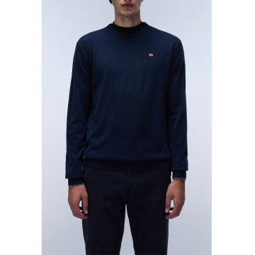 Pulover tricotat fin din lana Damavand - Bleumarin