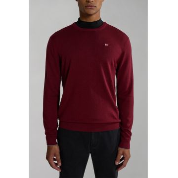 Pulover tricotat fin din lana Damavand - Rosu inchis