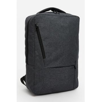 Rucsac cu compartiment pentru laptop si fermoar - Gri inchis