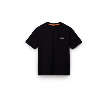 Tricou cu decolteu la baza gatului - Negru