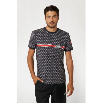 Tricou cu imprimeu logo - pentru fitness - Rosu/Alb fildes/Albastru ultramarin