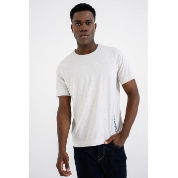 Tricou cu tehnologie uscare rapida si decolteu rotund - pentru fitness - Gri deschis melange