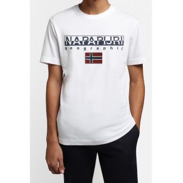 Tricou de bumbac cu imprimeu logo S-Ayas - Alb