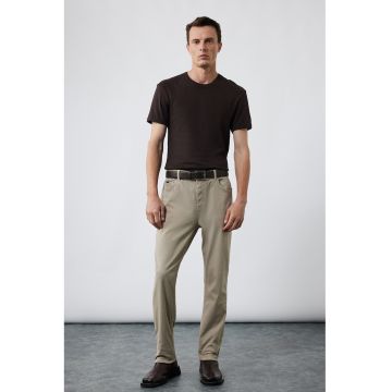 Tricou de bumbac slim fit - Negru stins