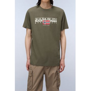 Tricou din bumbac Aylmer - Alb/Kaki