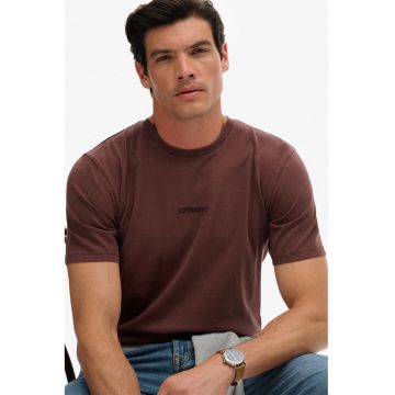 Tricou uni cu decolteu la baza gatului - Maro deschis