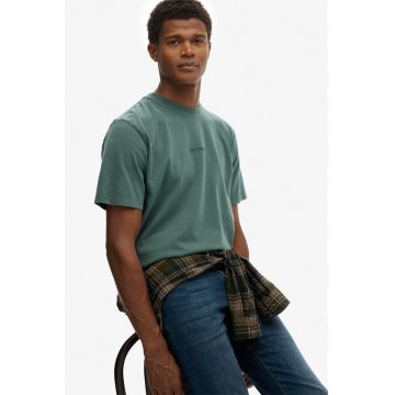 Tricou uni cu decolteu la baza gatului - Verde