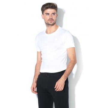 Tricou de bumbac organic cu detaliu brodat - 2 piese - Alb