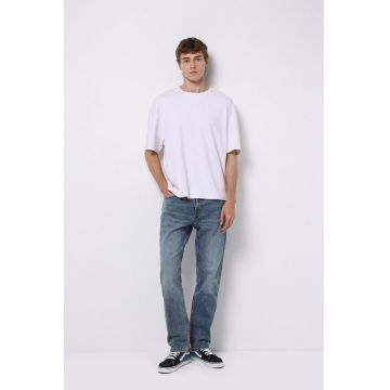 Blugi drepti cu talie medie - Albastru prafuit