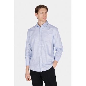 Camasa barbateasca albastra regular fit -  bumbac - White