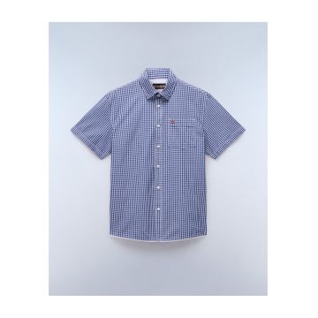 Camasa din bumbac cu imprimeu in carouri Terra -