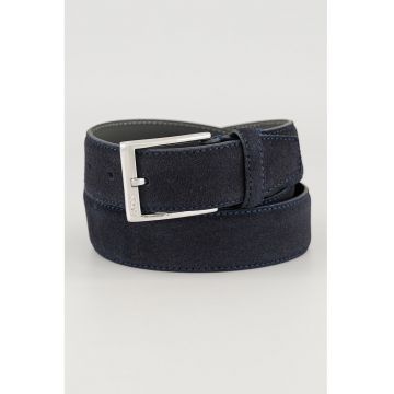 Curea de piele intoarsa cu catarama metalica - Bleumarin