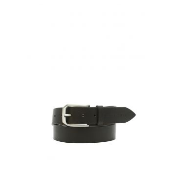 Curea din piele cu model uni si catarama metalica - Maro