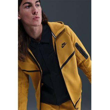 Hanorac cu fermoar si logo - Maro deschis