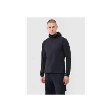 Hanorac sport barbati  uscare rapida - gluga - negru - sintetic