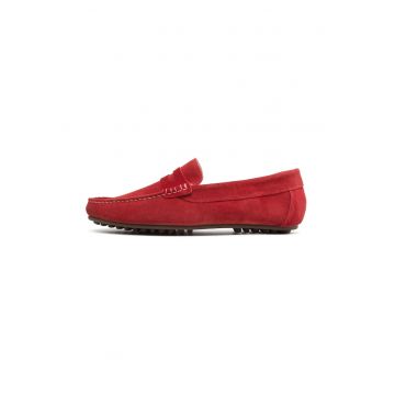Mocasini barbati -  317280 - Piele intoarsa - Rosu