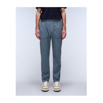 Pantaloni cu talie elastica si ajustabila cu snur Sovana - Gri albastrui