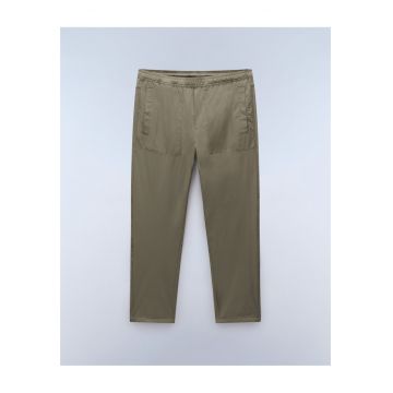 Pantaloni cu talie elastica si ajustabila cu snur Sovana - Kaki