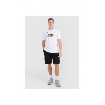 Pantaloni scurti casual cargo unisex  negru - bumbac