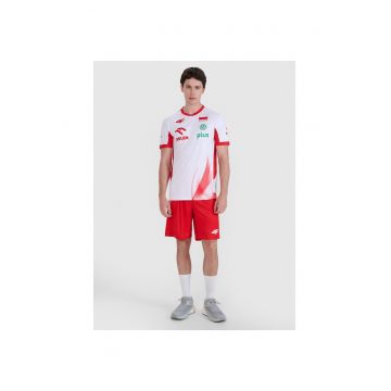 Pantaloni scurti de antrenament barbati  rosu - material sintetic - talie elastica - set pentru volei