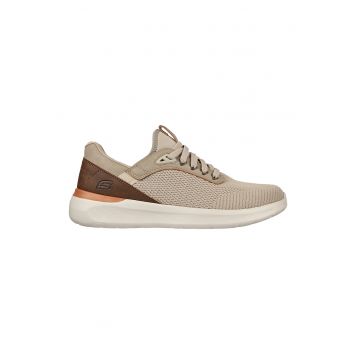 Pantofi sport de piele ecologica si material textil Lattimore - Maro taupe