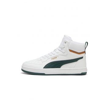 Pantofi sport mid-high de piele ecologica cu model unisex Caven 2.0 - Alb/Verde padure