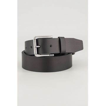 Portofel din piele cu catarama metalica - Negru