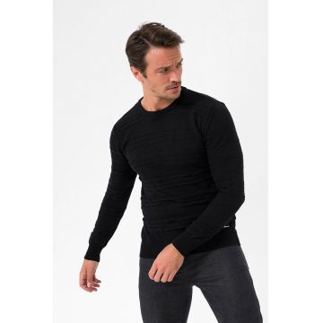 Pulover de bumbac cu decolteu la baza gatului Cirilo