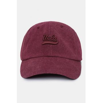 Sapca din bumbac cu broderie logo Fortuno - Visiniu