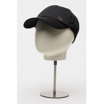 Sapca din bumbac cu logo metalic - Negru