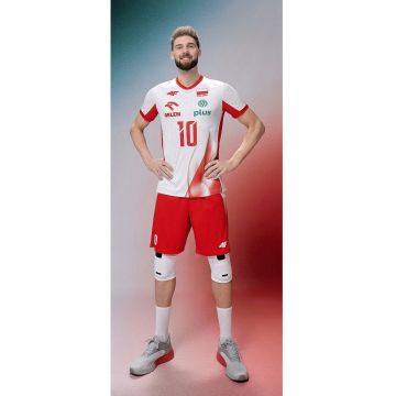 Tricou barbati  bumbac - alb/rosu - tehnologie de uscare - pentru volei