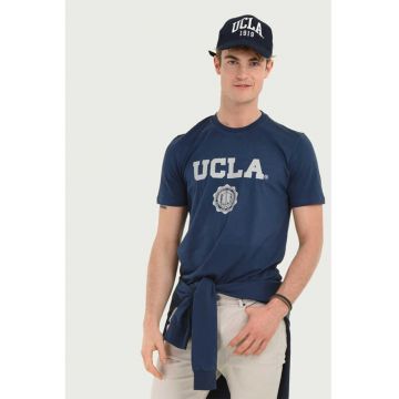 Tricou cu imprimeu logo Gayley - Gri/Albastru inchis