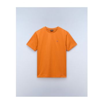 Tricou din bumbac cu decolteu la baza gatului Salis