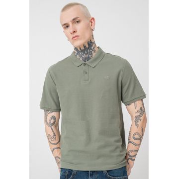 Tricou din bumbac cu guler polo Palco - Verde pal