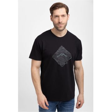 Tricou  T-Liquid - confortabil - bumbac - negru - Negru Print