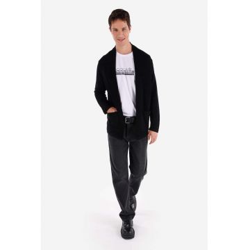 Cardigan cu striatii si buzunare cu clapa