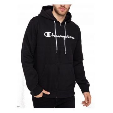 Hanorac cu fermoar si logo frontal