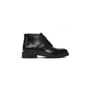 Pantofi barbati  model EO-UBERTO-03 - piele naturala - negru - cu sireturi