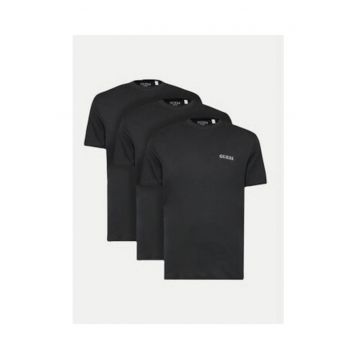 Set de 3 tricouri din bumbac cu decolteu la baza gatului