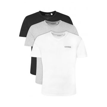 Set tricouri barbatesti  gri - alb - negru - bumbac