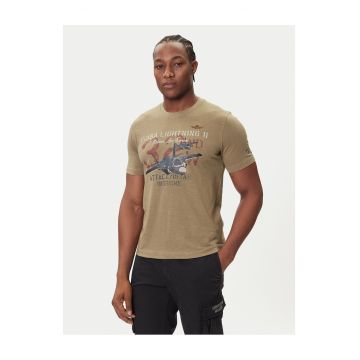 Tricou barbati  kaki - bumbac