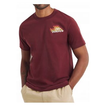 Tricou cu imprimeu logo din bumbac cu decolteu la baza gatului