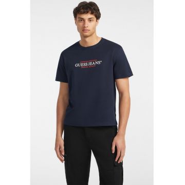 Tricou de bumbac cu imprimeu logo - Bleumarin