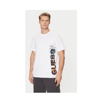 Tricou din amestec de bumbac si modal cu imprimeu grafic